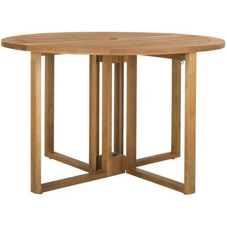 SAFAVIEH 47.24 in. dia. Wales Round Dining Table, Teak PAT7036A